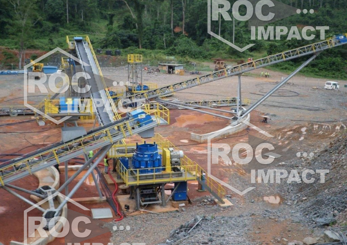 Installation de la nouvelle station de concassage au Ghana