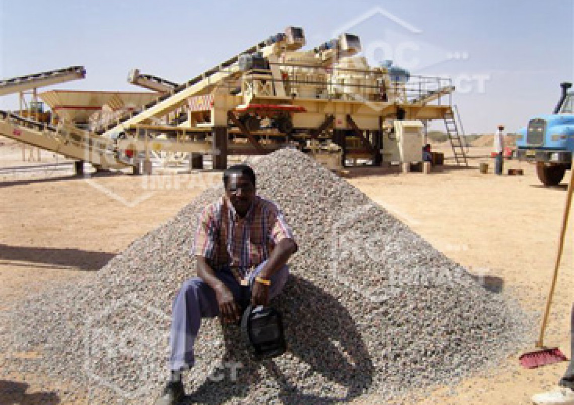 Crushing plant for highway and urban road construction between Agadez Djadjeri and Zinder
