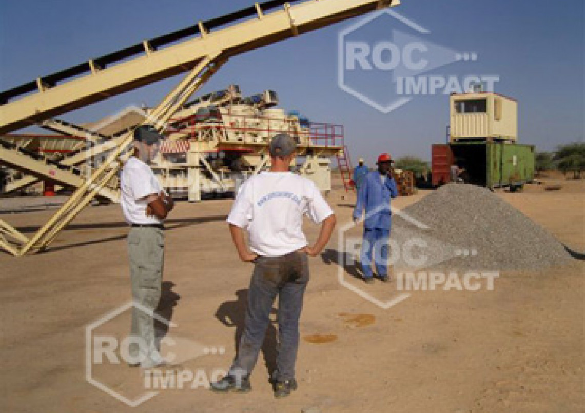 Crushing plant for highway and urban road construction between Agadez Djadjeri and Zinder