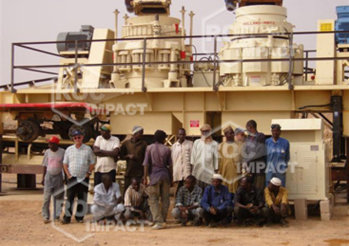 Crushing plant for highway and urban road construction between Agadez Djadjeri and Zinder